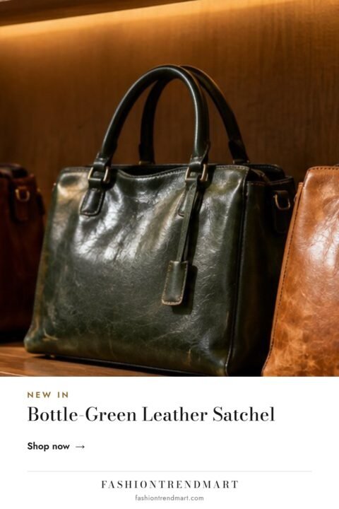 Bottle-Green Leather Satchel